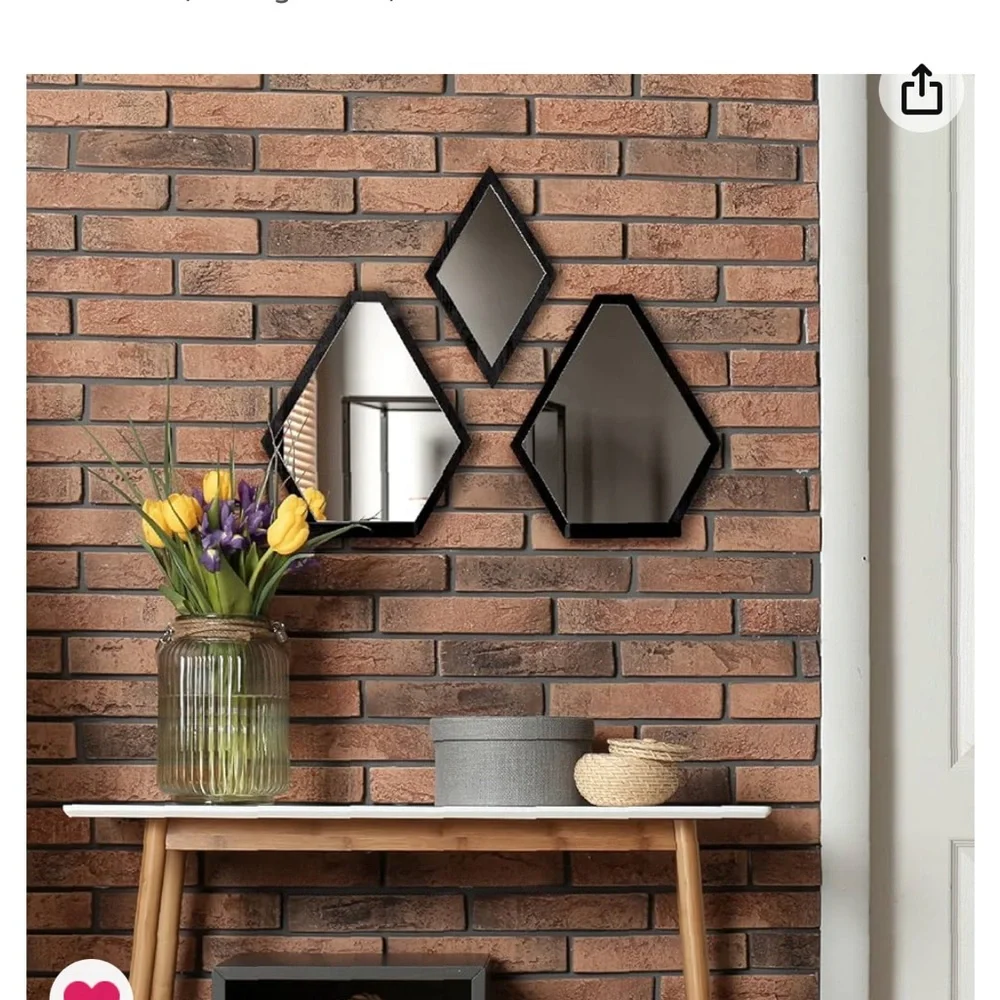 NIB NEW Jackcube design 3 piece black wooden mirror wall decor set Wayfair